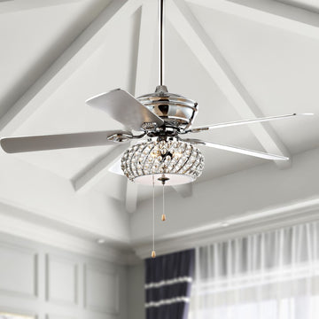 Crista 52" Metal/Wood LED Ceiling Fan - JONATHAN Y